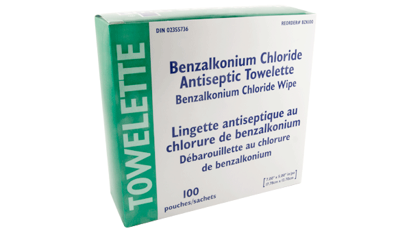 Lingette antiseptique benzalkonium