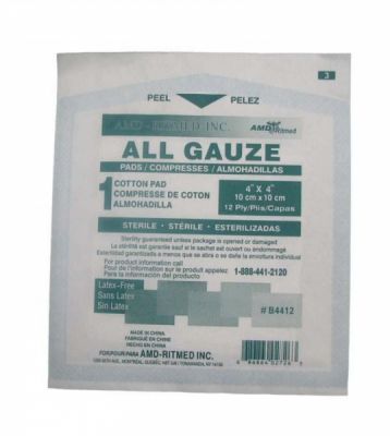 Compresses de gaze stérile 10 cm x 10 cm (pqt 50)